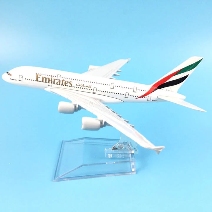 Emirates Airbus A380 Die-Cast Model Airplane with Display Stand | Collectible Aircraft Model 3