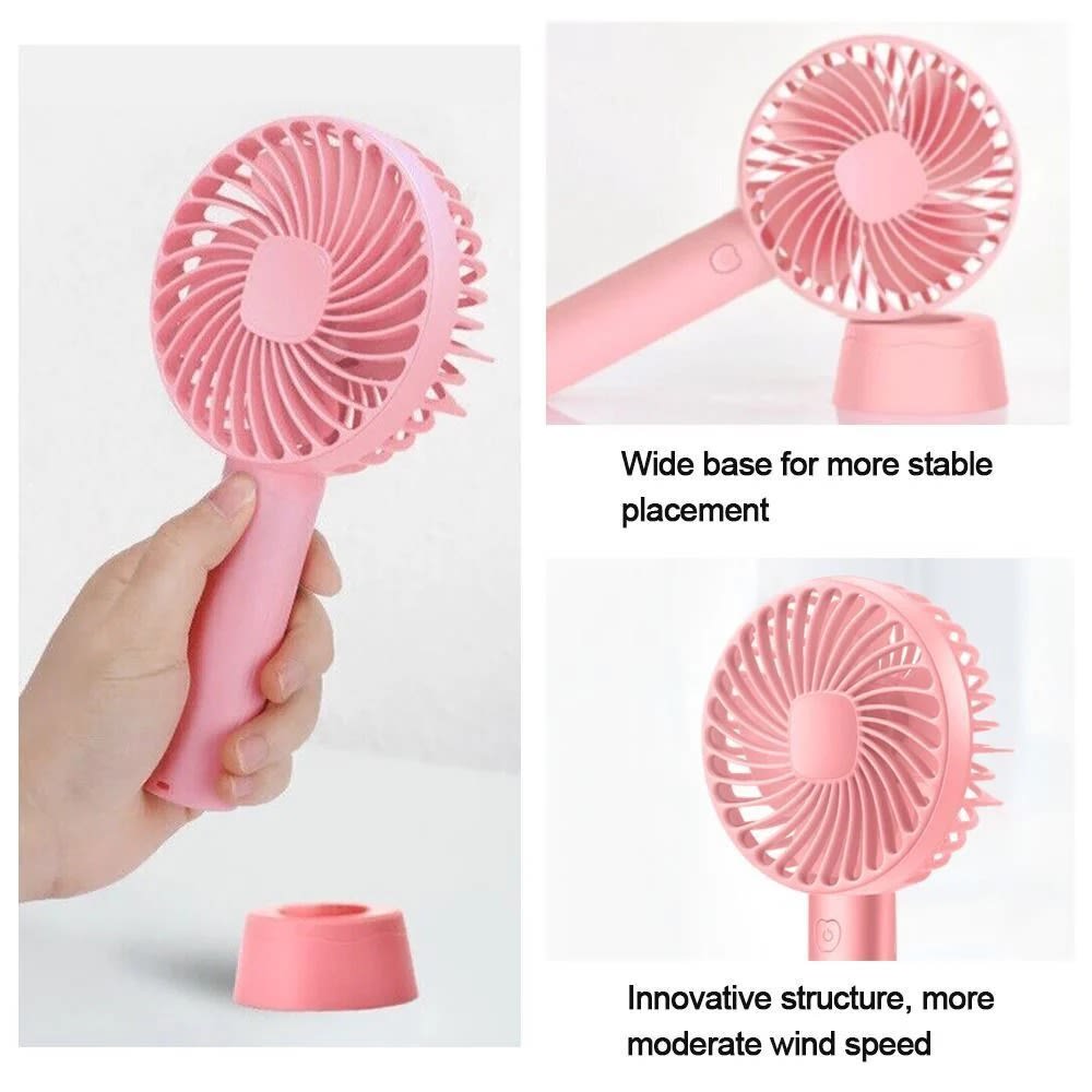 Portable USB Rechargeable Mini Handheld Fan | Quiet Personal Cooling Fan with Stand 2