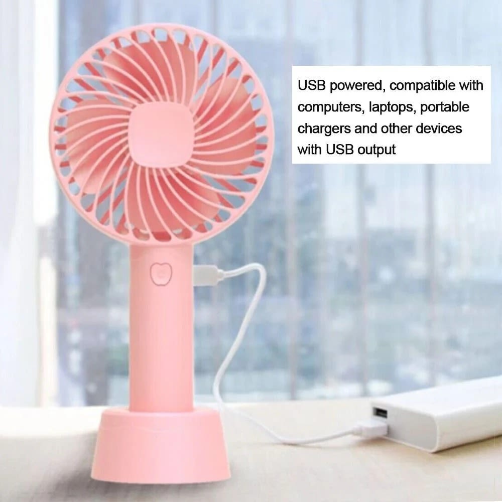 Portable USB Rechargeable Mini Handheld Fan | Quiet Personal Cooling Fan with Stand 4