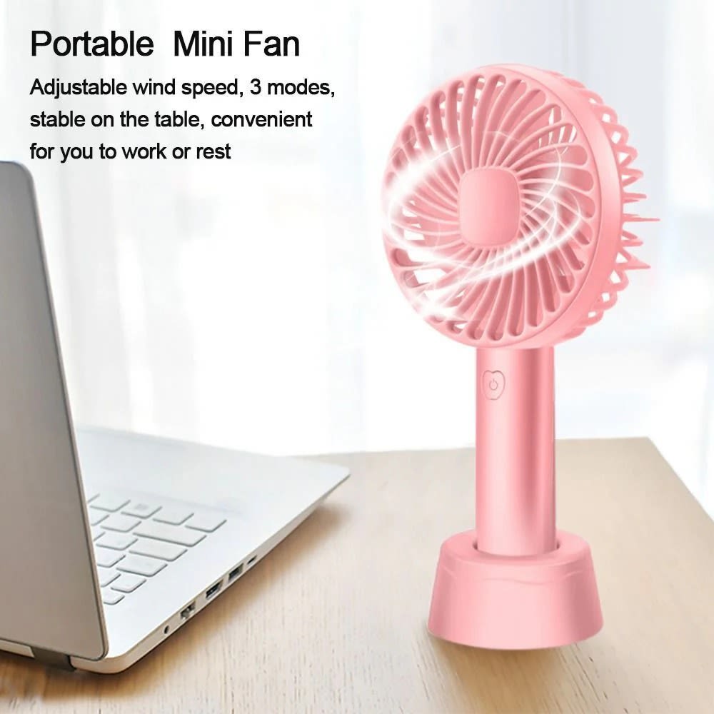 Portable USB Rechargeable Mini Handheld Fan | Quiet Personal Cooling Fan with Stand 5