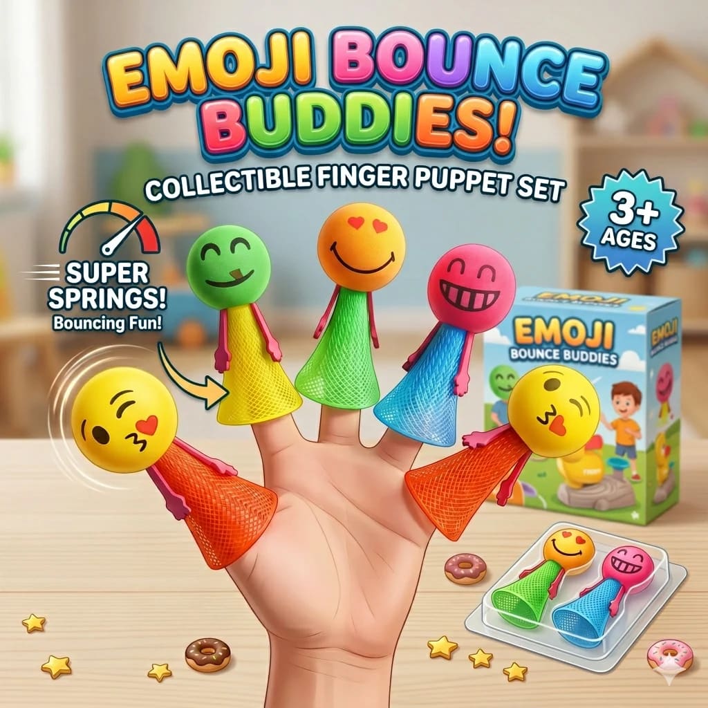 Glowing Bouncy Buddies LED Finger Bounce Toy | Light-Up Jumping Toy Set for Kids 2