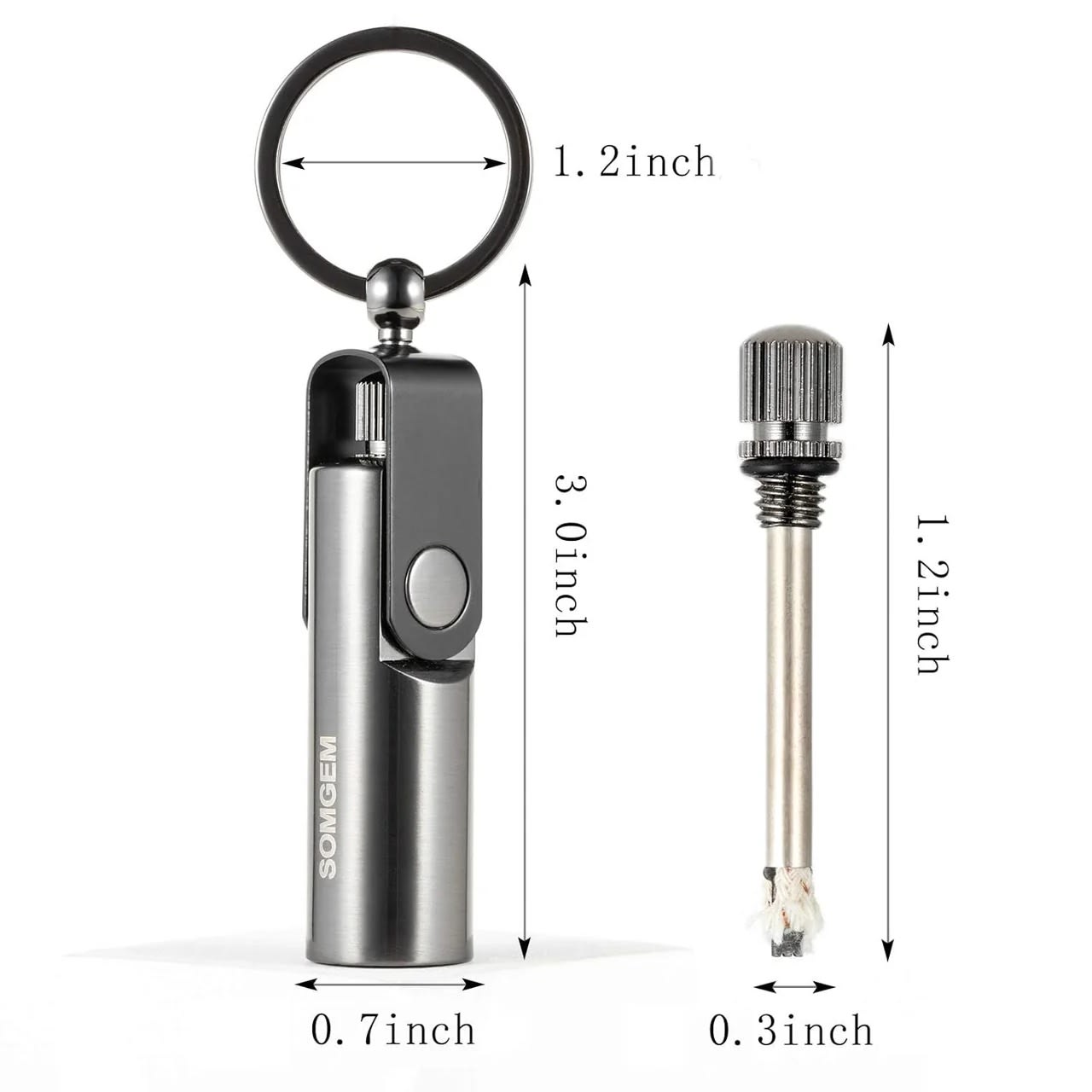 Refillable Permanent Match Keychain Lighter – Reusable Flint & Steel Fire Starter 8