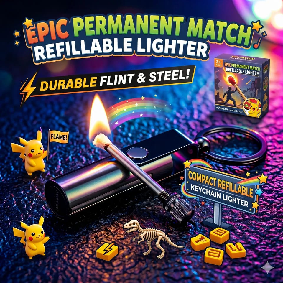 Refillable Permanent Match Keychain Lighter – Reusable Flint & Steel Fire Starter 10