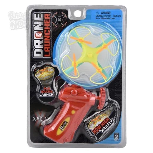 Drone Launcher Flying Spinner Toy – Pull Back Hand Launcher with Flying Disc for Kids 3