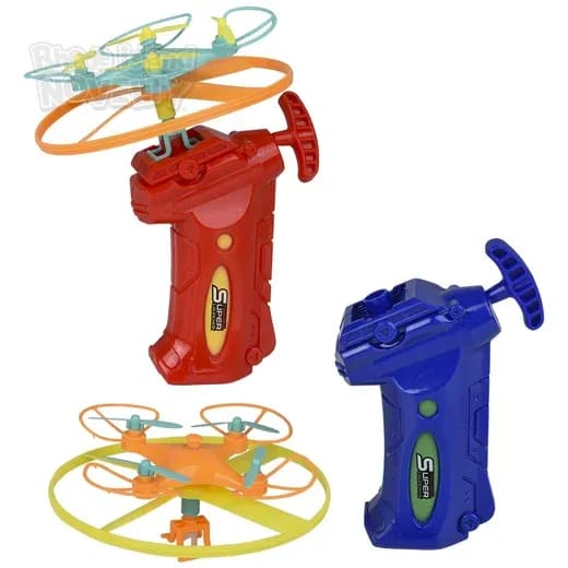 Drone Launcher Flying Spinner Toy – Pull Back Hand Launcher with Flying Disc for Kids 4