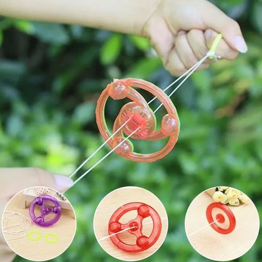 LED Flying Yoyo Spinner Toy – Pull String Light-Up Gyroscope Disc for Kids 5