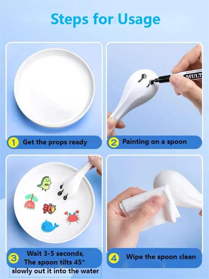 Magic Floating Water Drawing Pen Set – Reusable DIY Water Painting Marker Kit for Kids 8