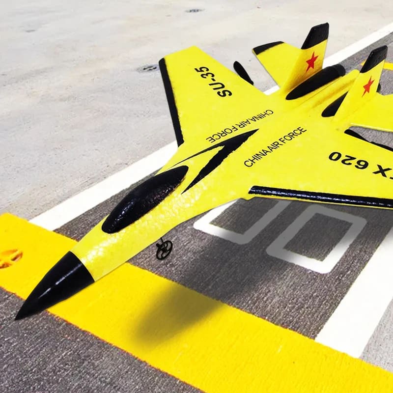 SU-35 RC Fighter Jet Airplane – 2.4GHz Remote Control Foam Aircraft with LED Lights & USB Charging 7