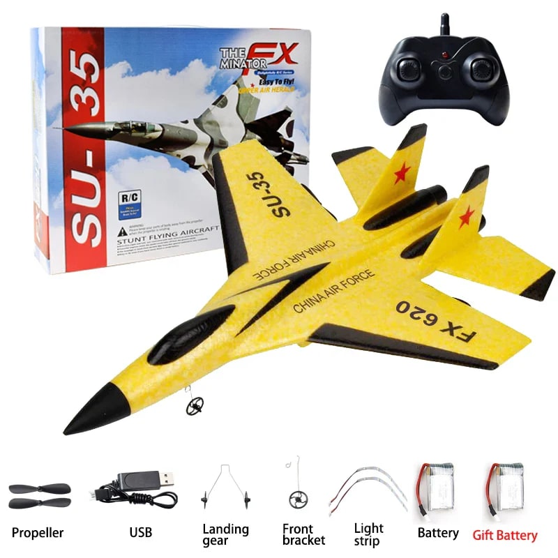 SU-35 RC Fighter Jet Airplane – 2.4GHz Remote Control Foam Aircraft with LED Lights & USB Charging 8