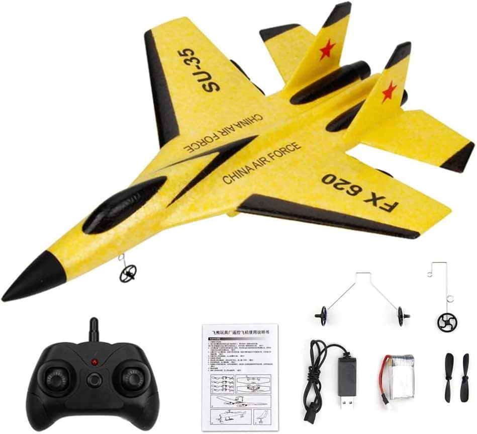 SU-35 RC Fighter Jet Airplane – 2.4GHz Remote Control Foam Aircraft with LED Lights & USB Charging 10