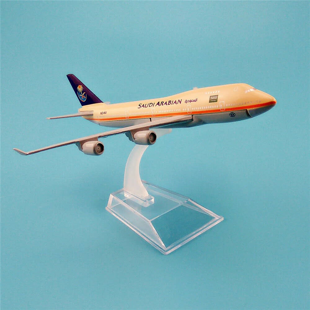 Papatoys Saudi Arabian Airlines Boeing 747 Die-Cast Airplane Model with Display Stand 9