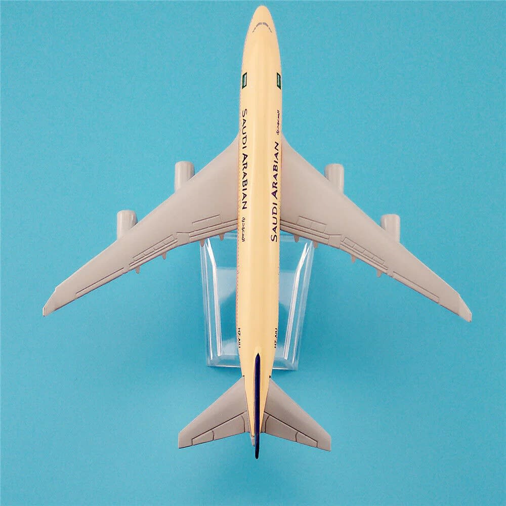 Papatoys Saudi Arabian Airlines Boeing 747 Die-Cast Airplane Model with Display Stand 10