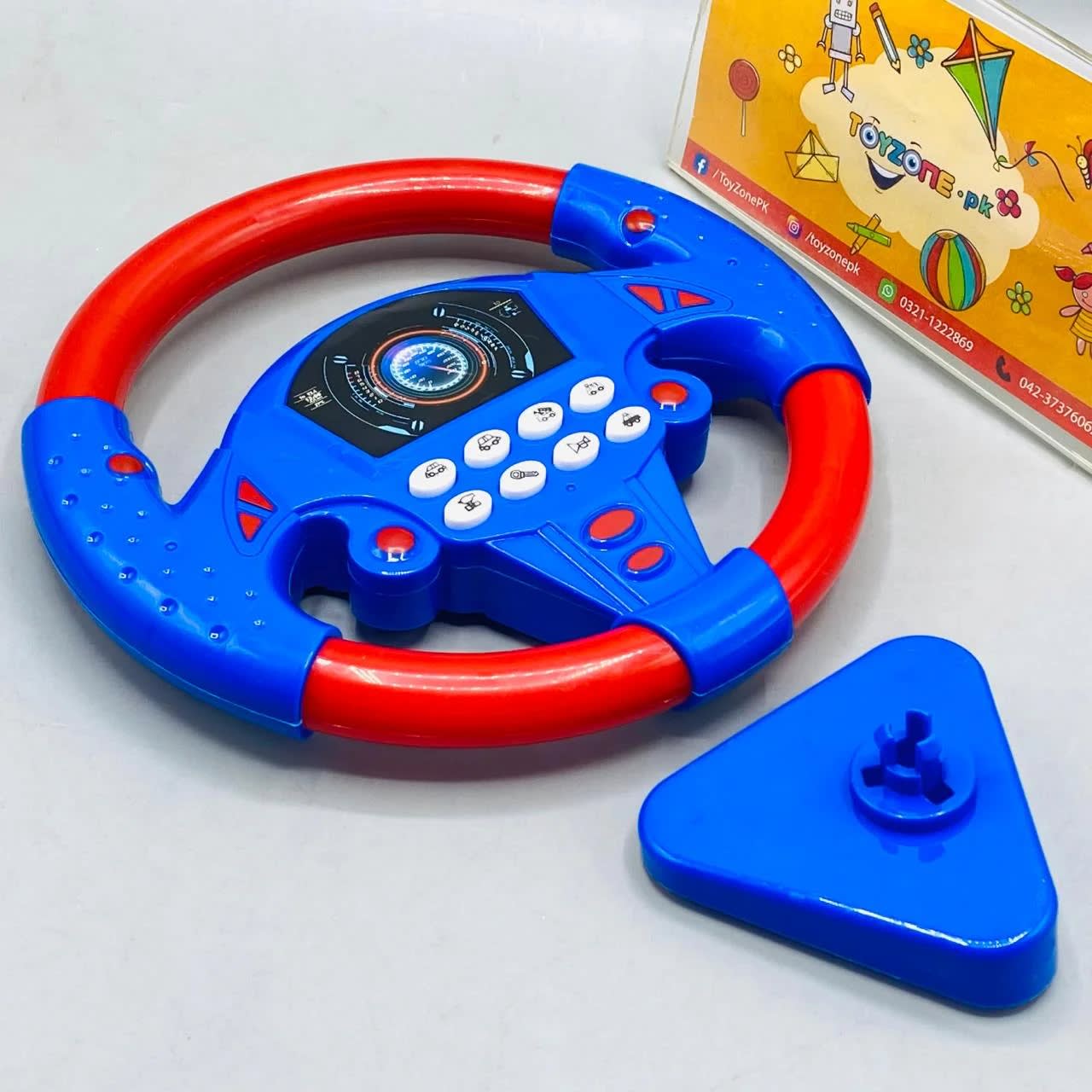 Papatoys Kids Musical Steering Wheel Toy with Lights, Sounds & Interactive Driving Buttons alternate view