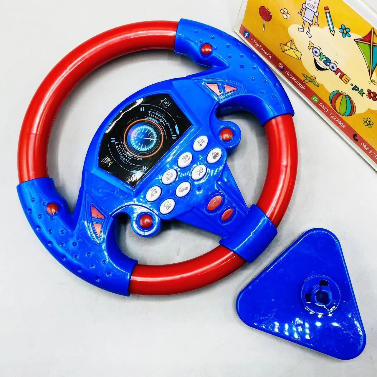Papatoys Kids Musical Steering Wheel Toy with Lights, Sounds & Interactive Driving Buttons 3