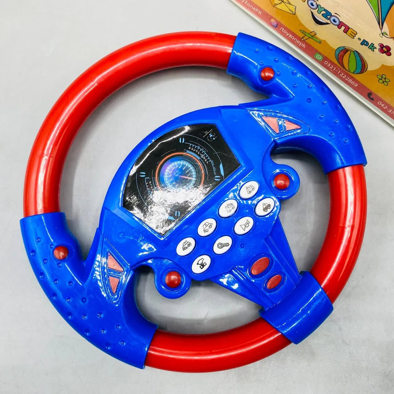 Papatoys Kids Musical Steering Wheel Toy with Lights, Sounds & Interactive Driving Buttons 4