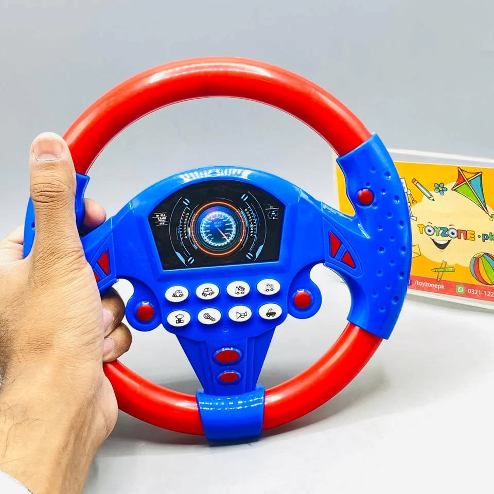 Papatoys Kids Musical Steering Wheel Toy with Lights, Sounds & Interactive Driving Buttons 8