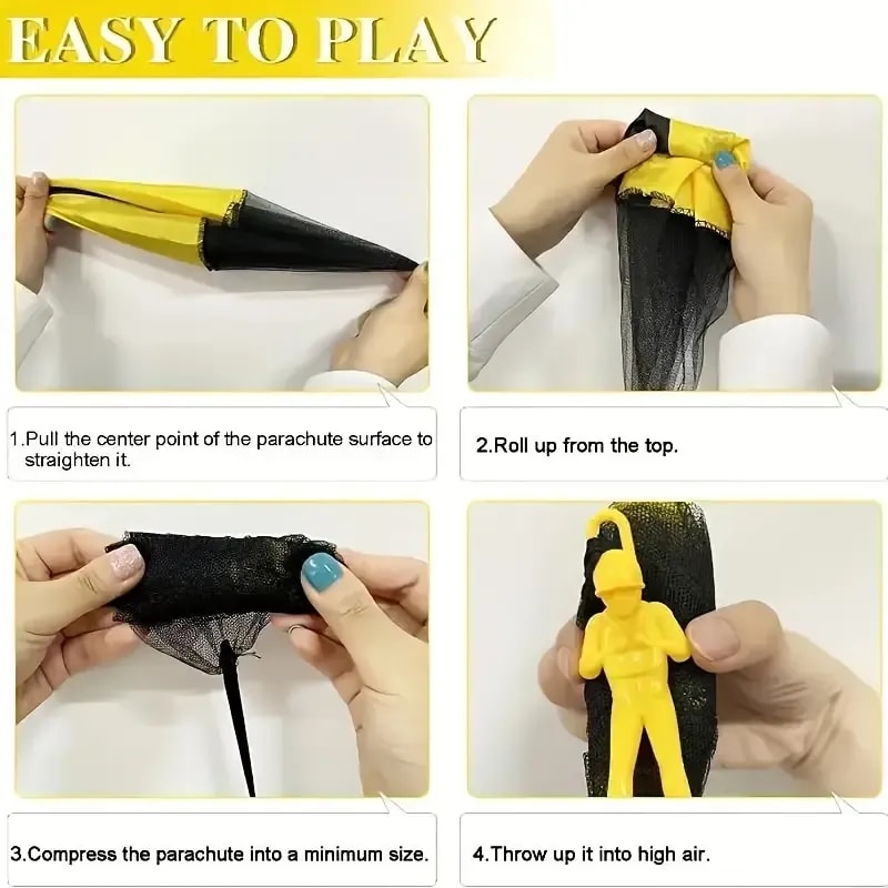 Papatoys Colorful Hand Parachute Toy – Outdoor Throw & Catch Parachute for Kids | Reusable Landing Toy | Ages 3+ alternate view