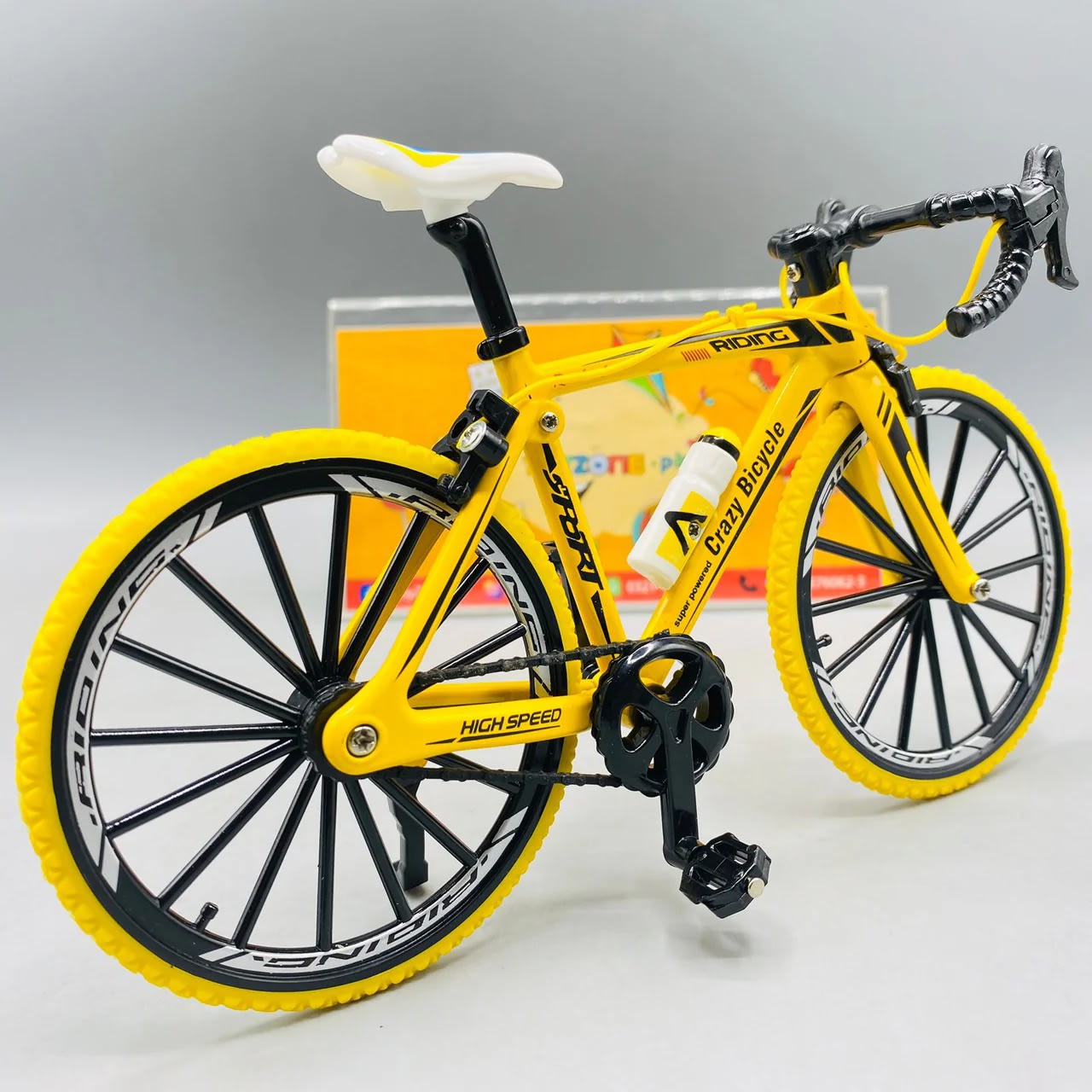 Mini Alloy Road Racing Bicycle Model – Die-Cast Collectible Bicycle Toy with Rotating Wheels | Desktop Display & Gift alternate view