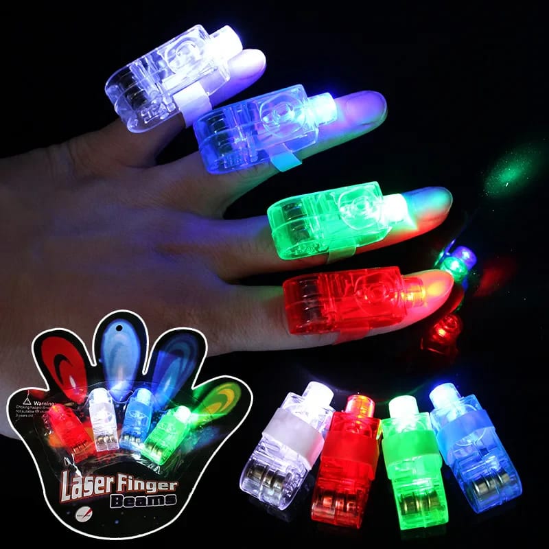 4 PCS LED Laser Finger Beams Light Toy – Colorful Flashing Finger Lights for Kids Party, Birthday & Festival Fun alternate view
