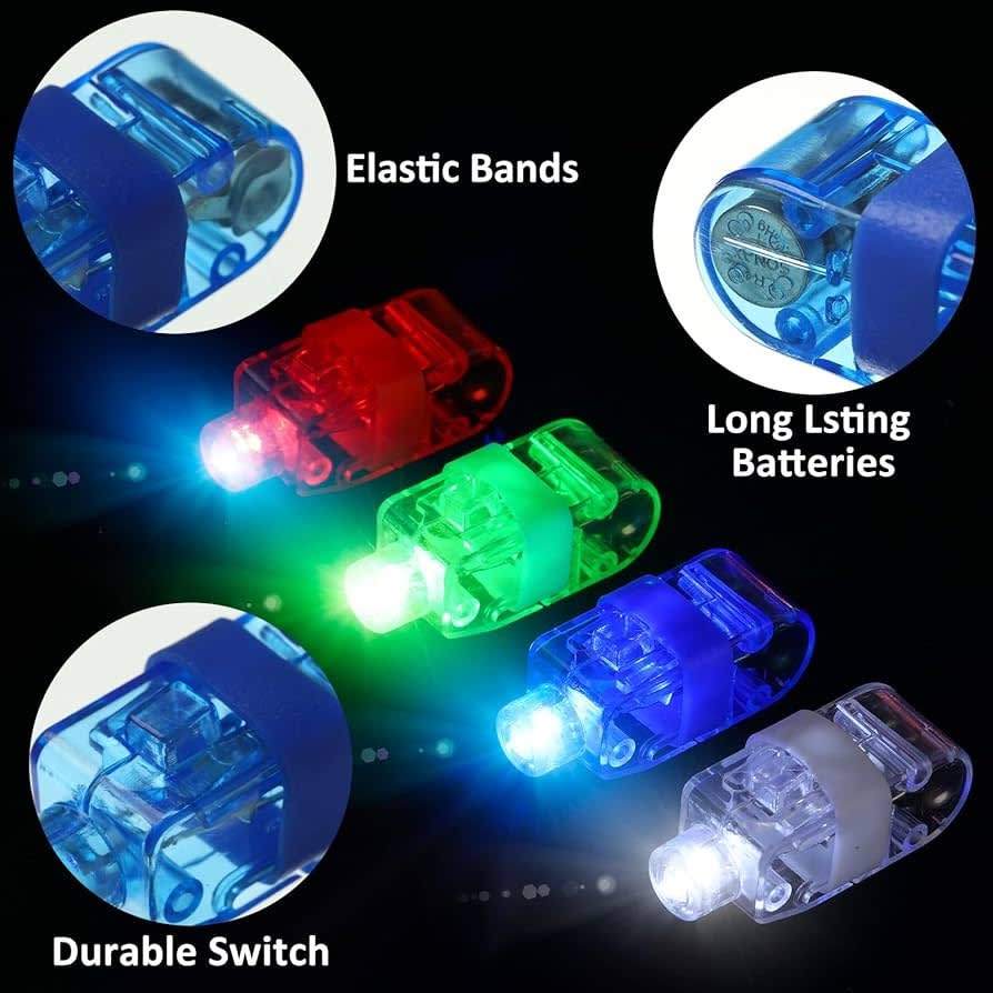 4 PCS LED Laser Finger Beams Light Toy – Colorful Flashing Finger Lights for Kids Party, Birthday & Festival Fun 7