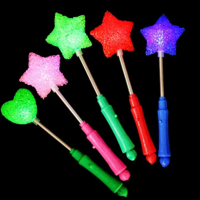 LED Flashing Magic Wand Toy – Star & Heart Light Stick for Kids | Colorful Glowing Party Wand 4