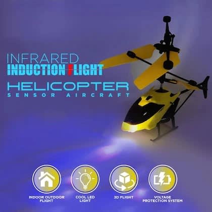 2-in-1 RC Induction Flying Helicopter – USB Rechargeable Infrared Sensor Helicopter with Remote Control 4