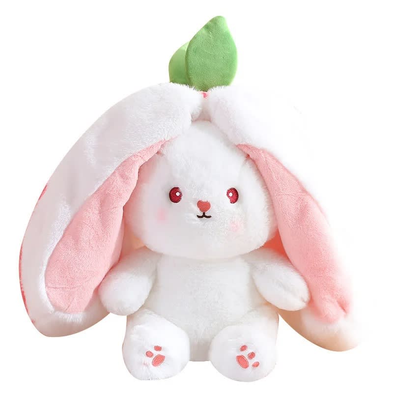 Cute Fruit Bunny Plush Toy – Soft Rabbit in Carrot & Strawberry Sleeping Bag | Kawaii Stuffed Animal Gift 17