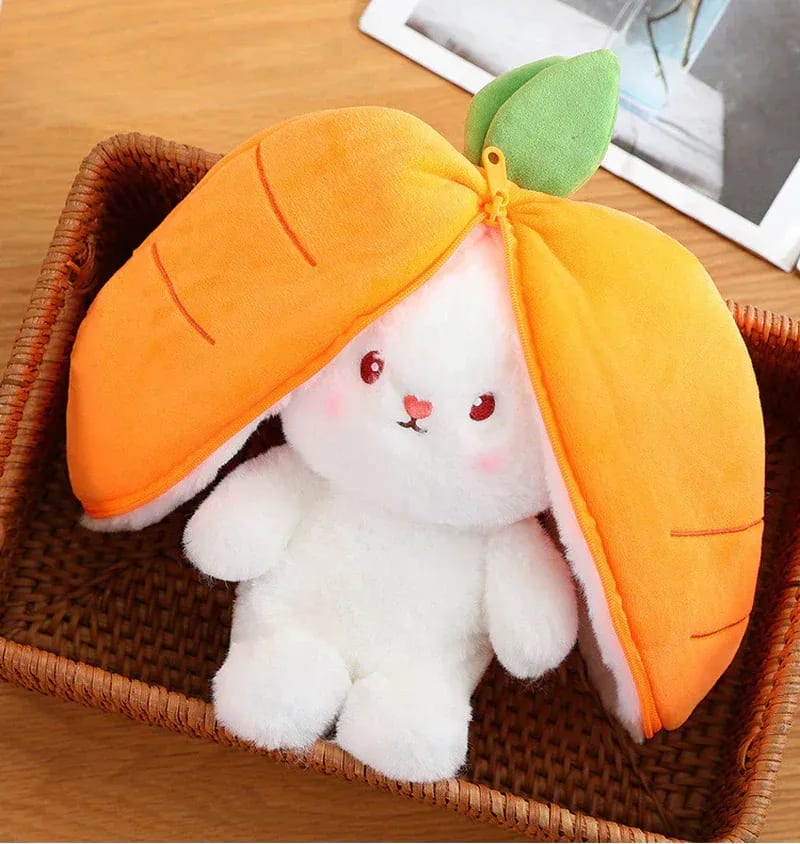 Cute Fruit Bunny Plush Toy – Soft Rabbit in Carrot & Strawberry Sleeping Bag | Kawaii Stuffed Animal Gift 20