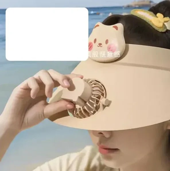 Adjustable Fan Hat Cap with Cartoon Character – USB Rechargeable Cooling Cap for Kids | PapaToys 3