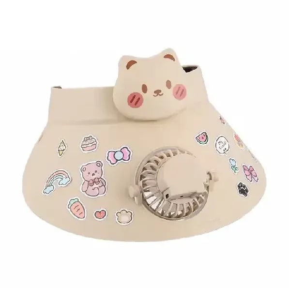 Adjustable Fan Hat Cap with Cartoon Character – USB Rechargeable Cooling Cap for Kids | PapaToys 6