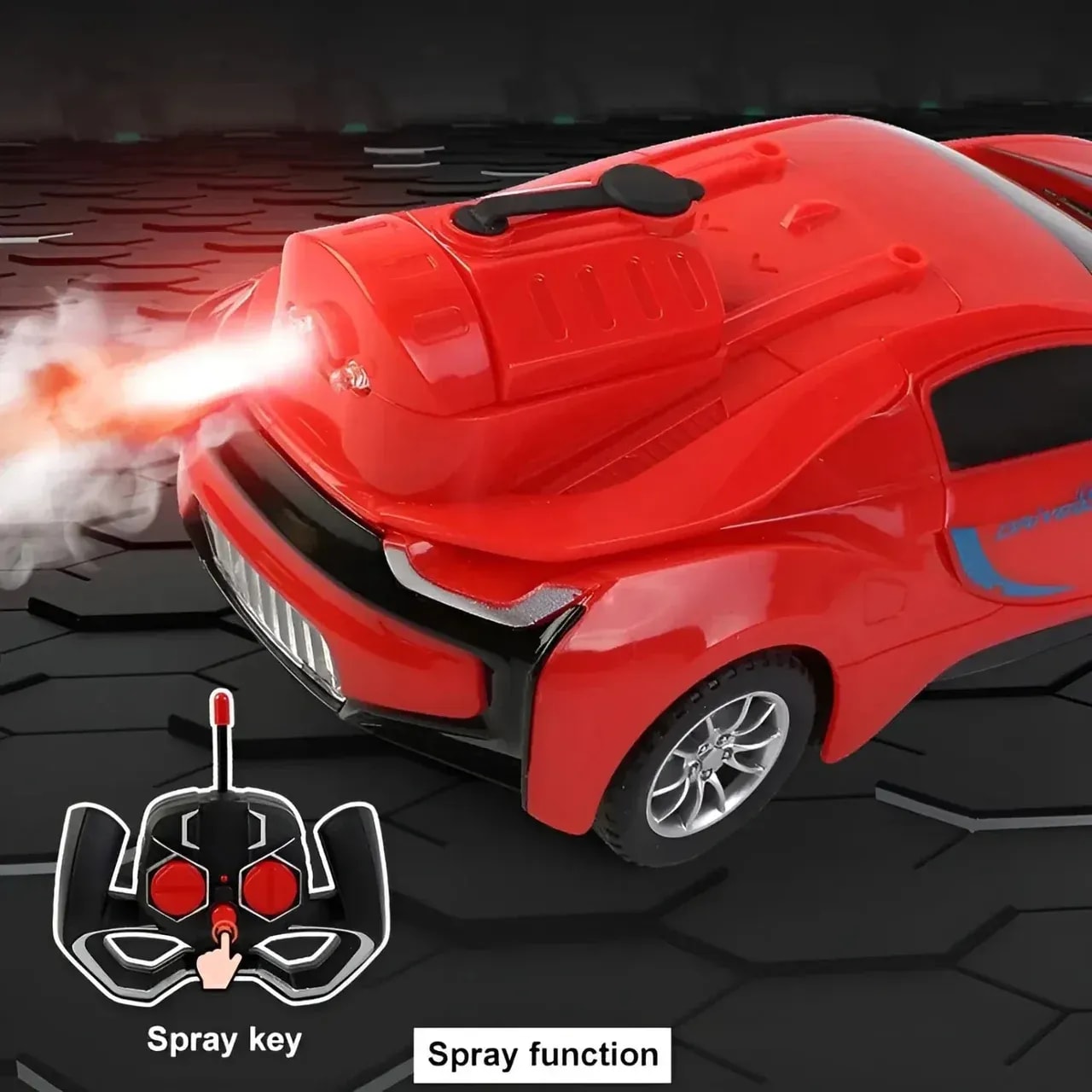 1:22 Scale 2.4G Remote Control Spray Racing Car – LED Drift RC Sports Car | USB Rechargeable | PapaToys 3