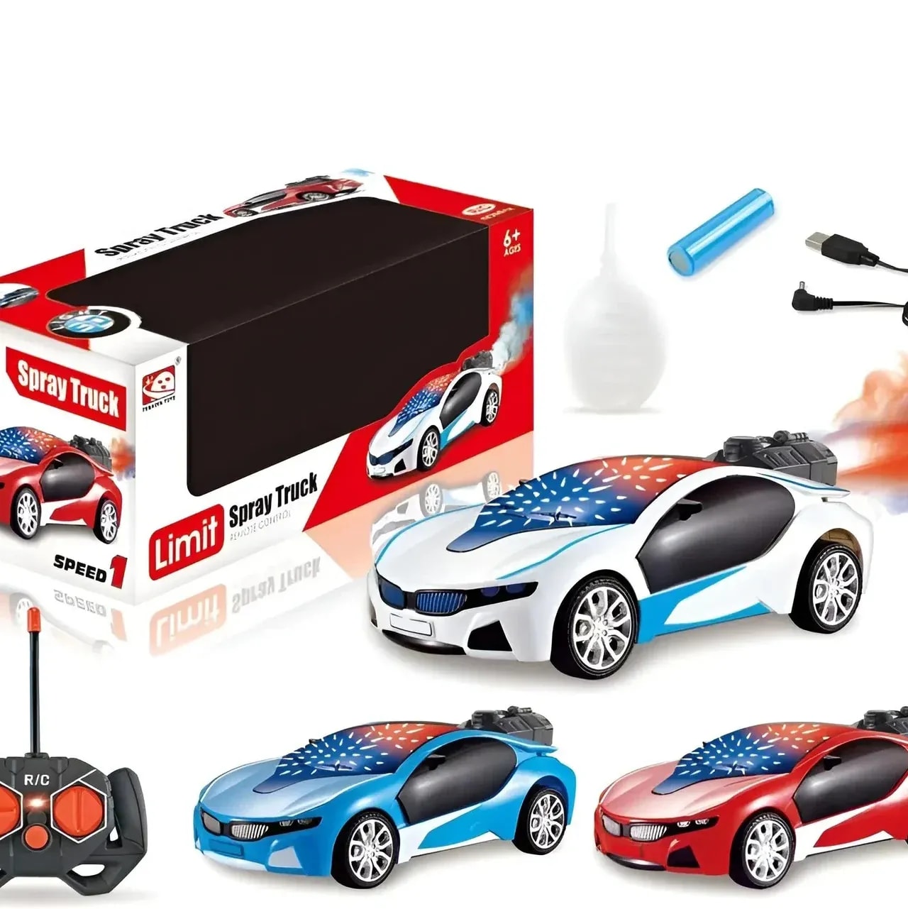 1:22 Scale 2.4G Remote Control Spray Racing Car – LED Drift RC Sports Car | USB Rechargeable | PapaToys 7