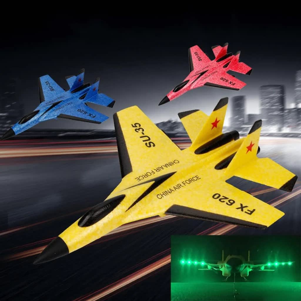 HW-33 / SU-35 RC Fixed Wing Airplane Glider – 2.4GHz Remote Control Aircraft with LED Lights | USB Rechargeable | PapaToys