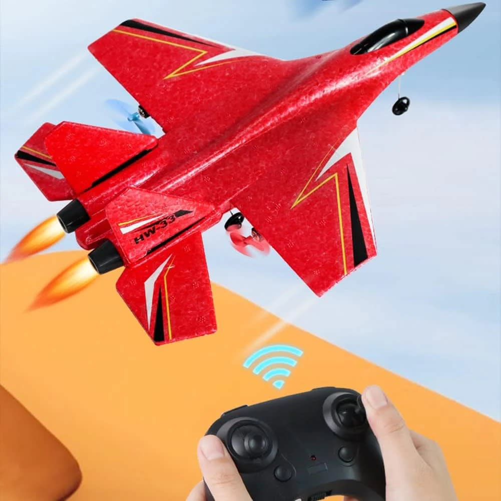HW-33 / SU-35 RC Fixed Wing Airplane Glider – 2.4GHz Remote Control Aircraft with LED Lights | USB Rechargeable | PapaToys 3
