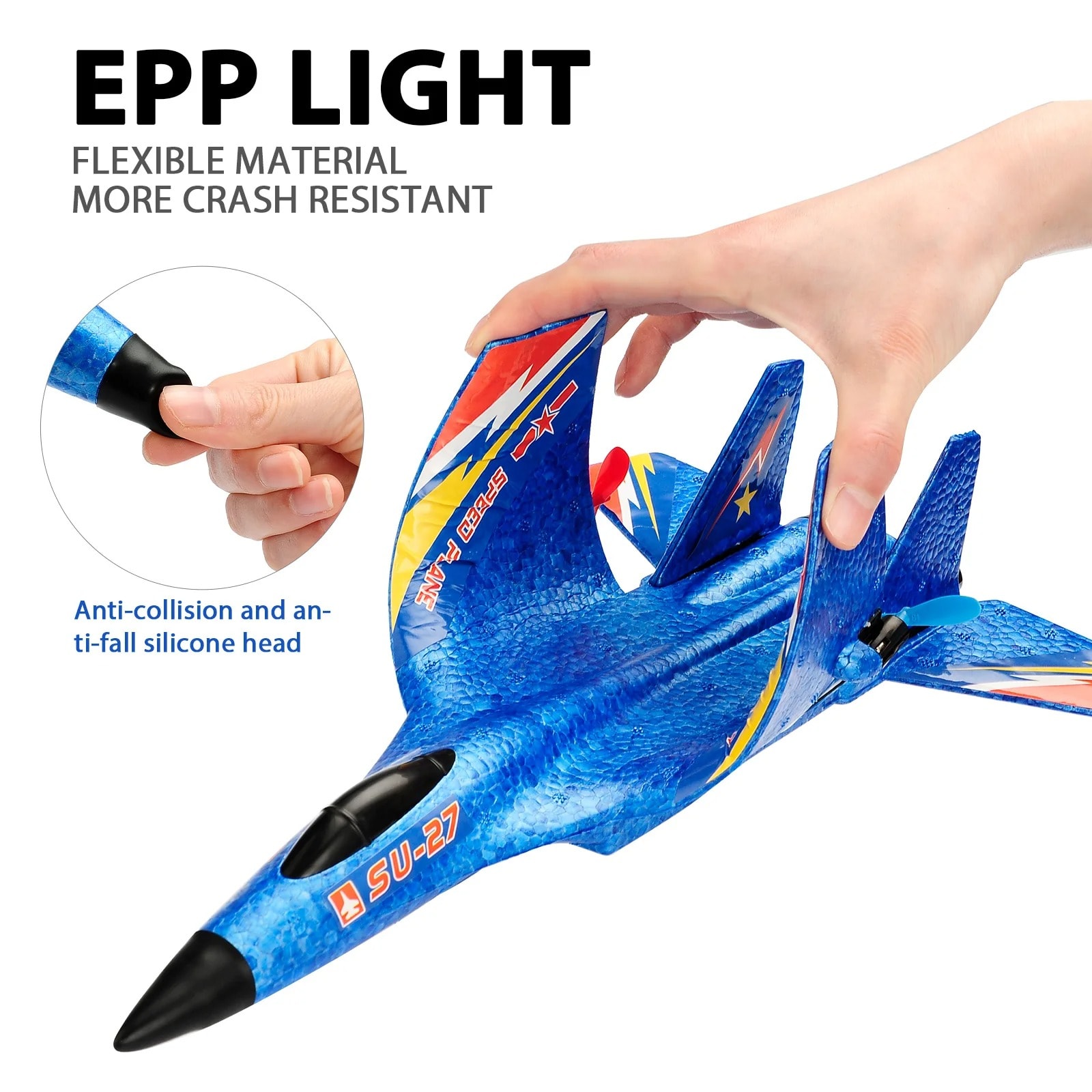 HW-33 / SU-35 RC Fixed Wing Airplane Glider – 2.4GHz Remote Control Aircraft with LED Lights | USB Rechargeable | PapaToys 6