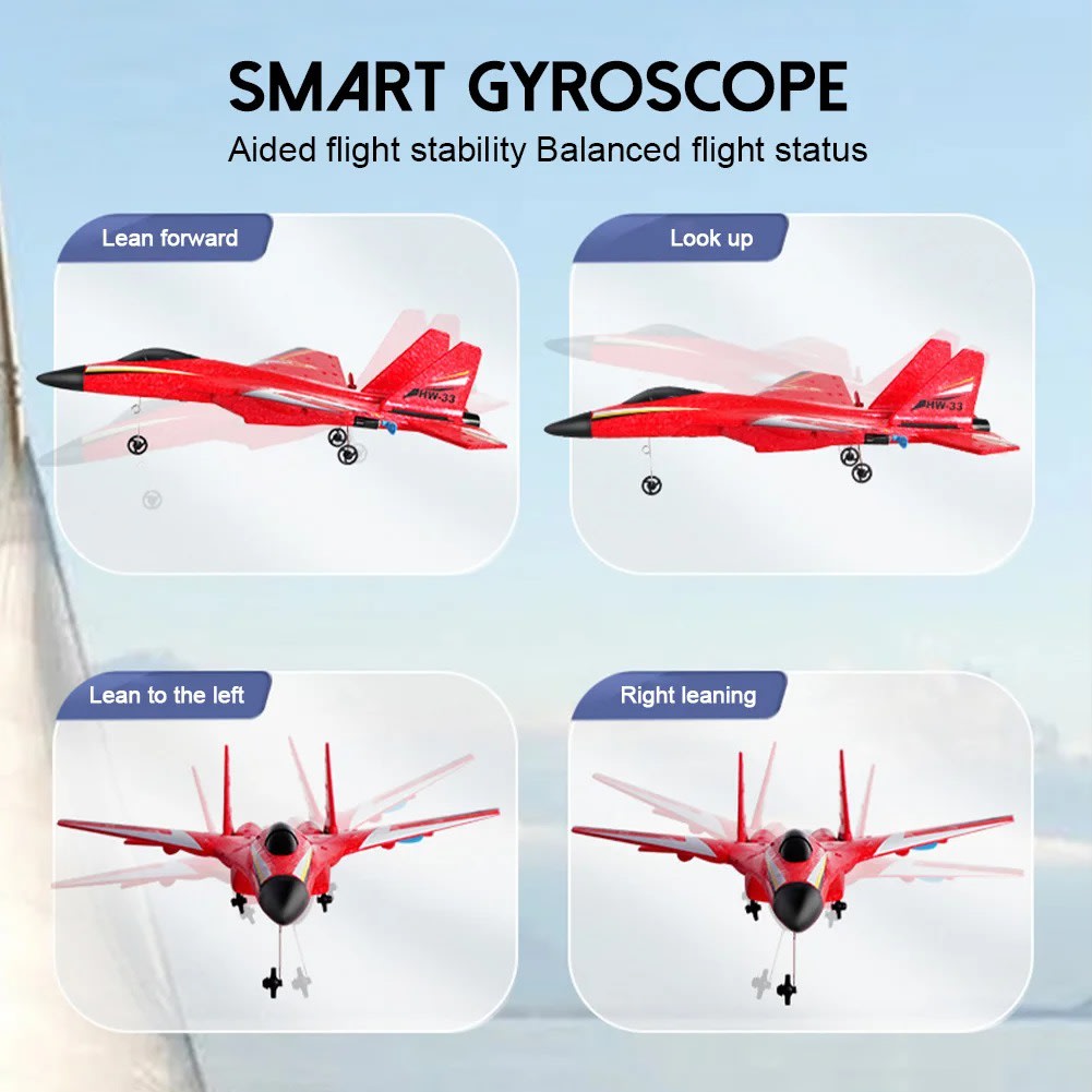 HW-33 / SU-35 RC Fixed Wing Airplane Glider – 2.4GHz Remote Control Aircraft with LED Lights | USB Rechargeable | PapaToys 10