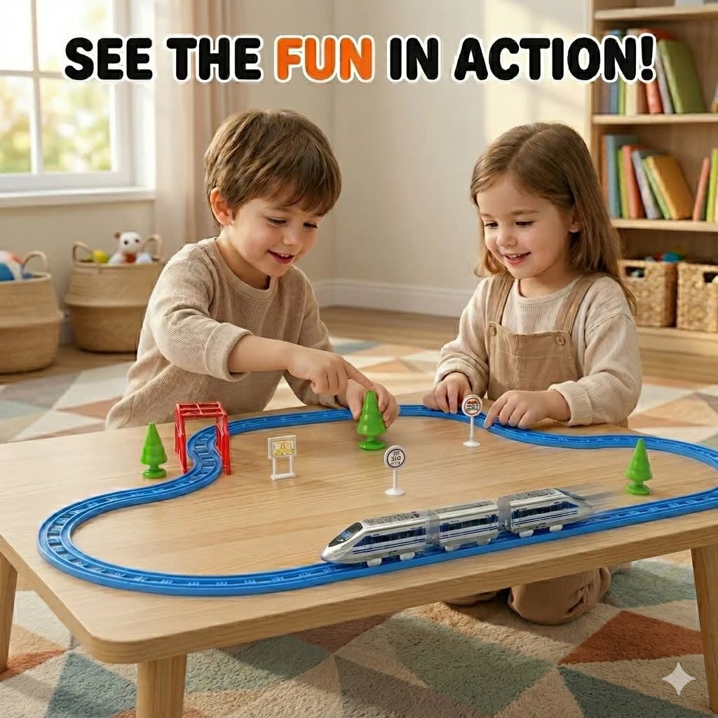 DIY Ultra High-Speed Electric Train Set – Assembly Railway Track Toy with Lights & Realistic Train | PapaToys