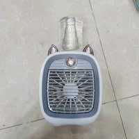 Cute Cat Mini Air Cooler Mist Fan with Water Tank – USB Rechargeable Portable Cooling Fan with LED Night Light | PapaToys alternate view