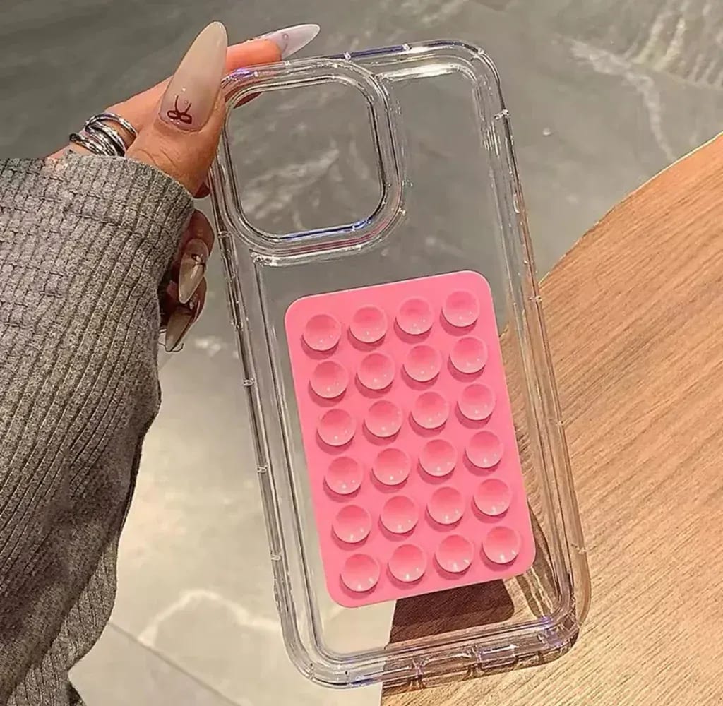 1 Pc Mobile Phone Silicone Suction Stand – Hands-Free Sticky Phone Mount for Mirrors, Glass & Smooth Surfaces | PapaToys 5