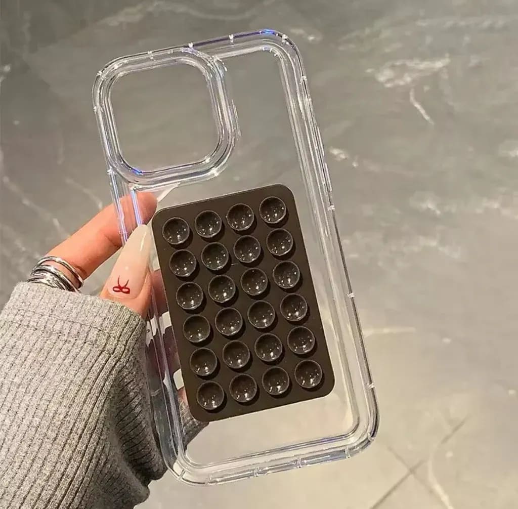 1 Pc Mobile Phone Silicone Suction Stand – Hands-Free Sticky Phone Mount for Mirrors, Glass & Smooth Surfaces | PapaToys 6