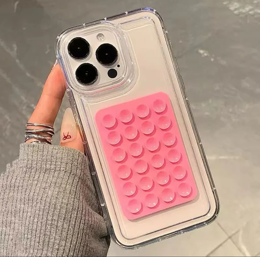 1 Pc Mobile Phone Silicone Suction Stand – Hands-Free Sticky Phone Mount for Mirrors, Glass & Smooth Surfaces | PapaToys 7