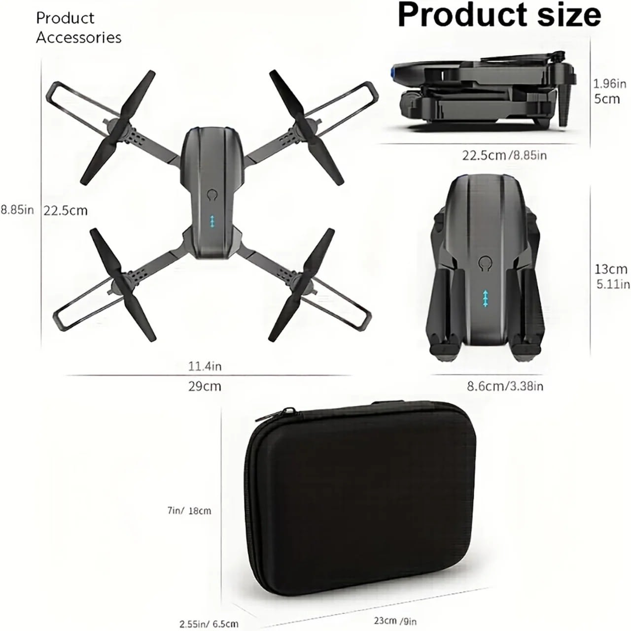 E99 Remote Control Quadcopter with Dual Camera – Foldable HD Drone | Altitude Hold | One-Key Takeoff | PapaToys 6