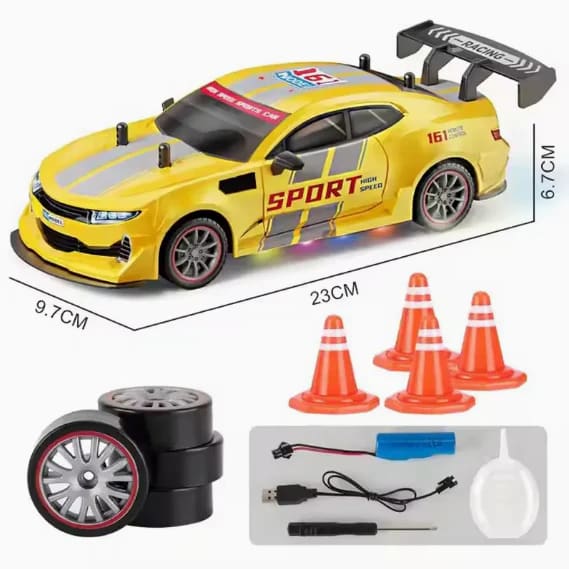 RC Nissan GT-R High-Speed Drift Racing Car – 2.4GHz Remote Control Sports Car with LED Lights | USB Rechargeable | PapaToys 6