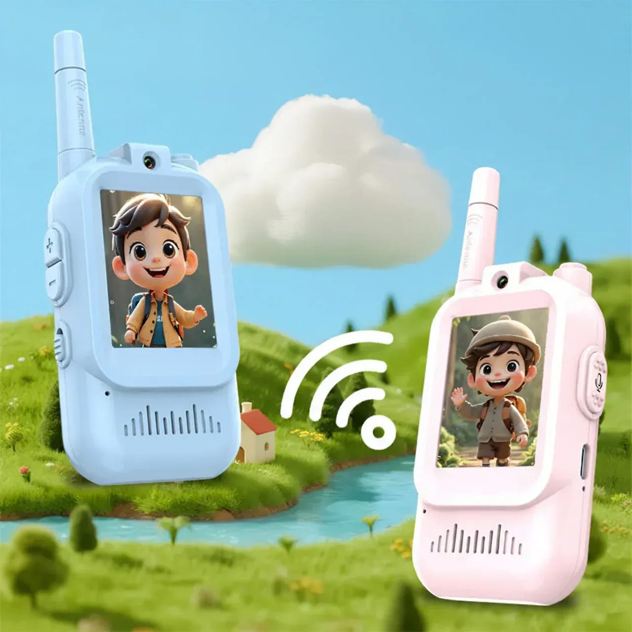 2 Pcs Rechargeable Kids Video Walkie Talkie – HD Camera, Photo & Video Recording | Long-Range Two-Way Communication | PapaToys 3