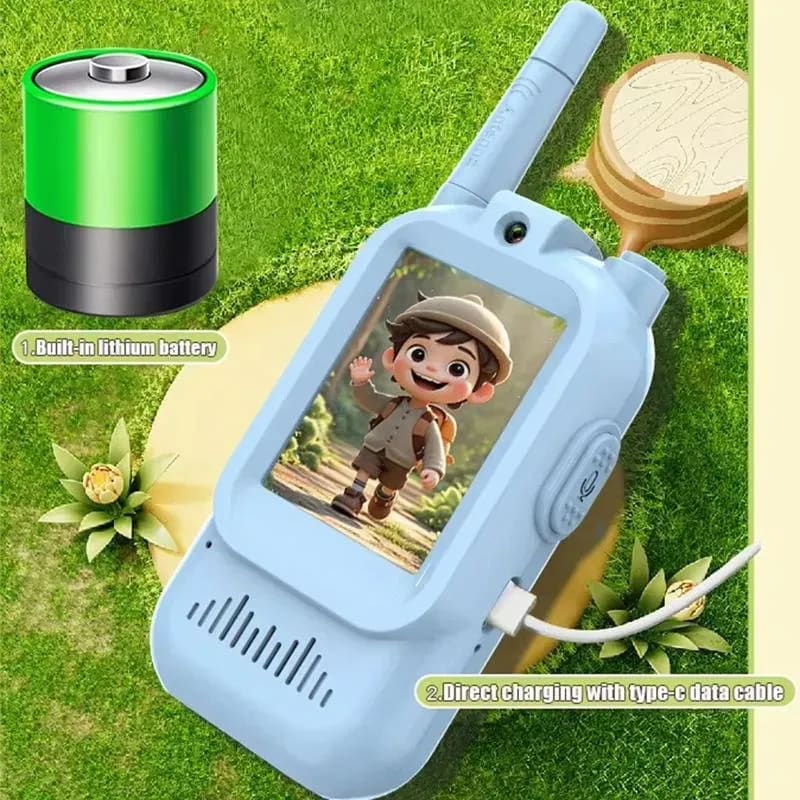 2 Pcs Rechargeable Kids Video Walkie Talkie – HD Camera, Photo & Video Recording | Long-Range Two-Way Communication | PapaToys 6