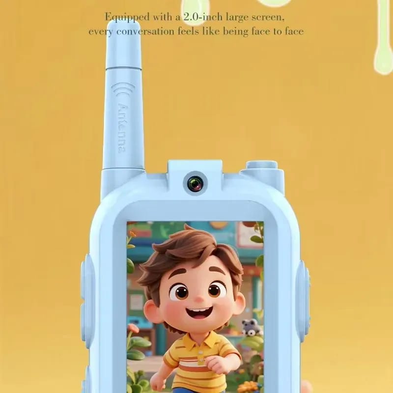 2 Pcs Rechargeable Kids Video Walkie Talkie – HD Camera, Photo & Video Recording | Long-Range Two-Way Communication | PapaToys 8