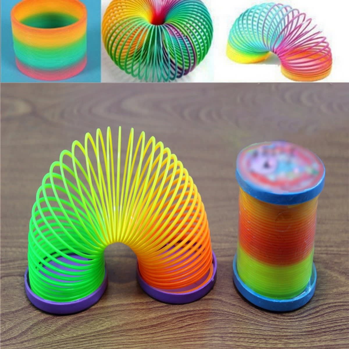 Kids Rainbow Bouncy Slinky Toy – Colorful Spring Toy for Children 3