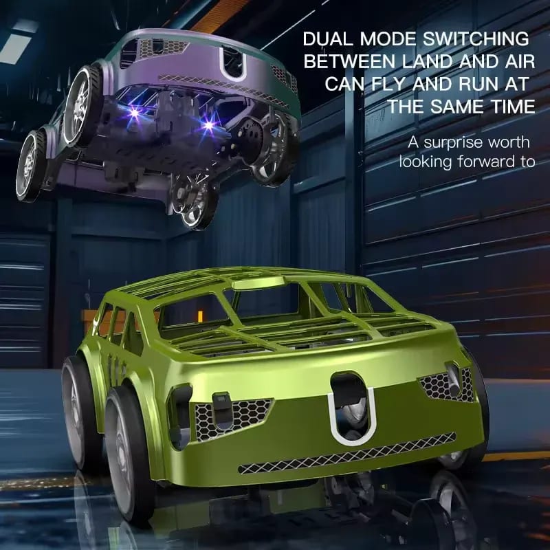 2-in-1 Remote Control Mini Drone Car with LED Lights | Transforming RC Flying & Driving Toy for Kids 3