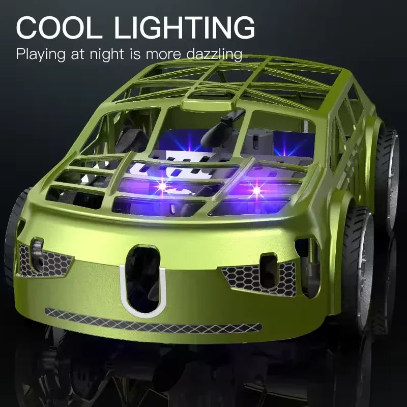 2-in-1 Remote Control Mini Drone Car with LED Lights | Transforming RC Flying & Driving Toy for Kids 5