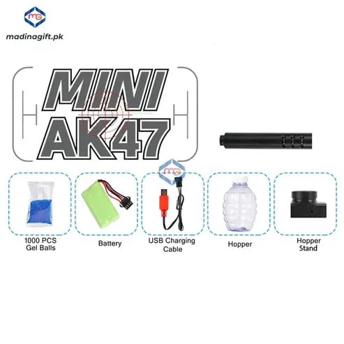 Automatic Mini AK-47 Gel Blaster Gun | High-Speed Electric Water Bead Toy with Rechargeable Battery 5